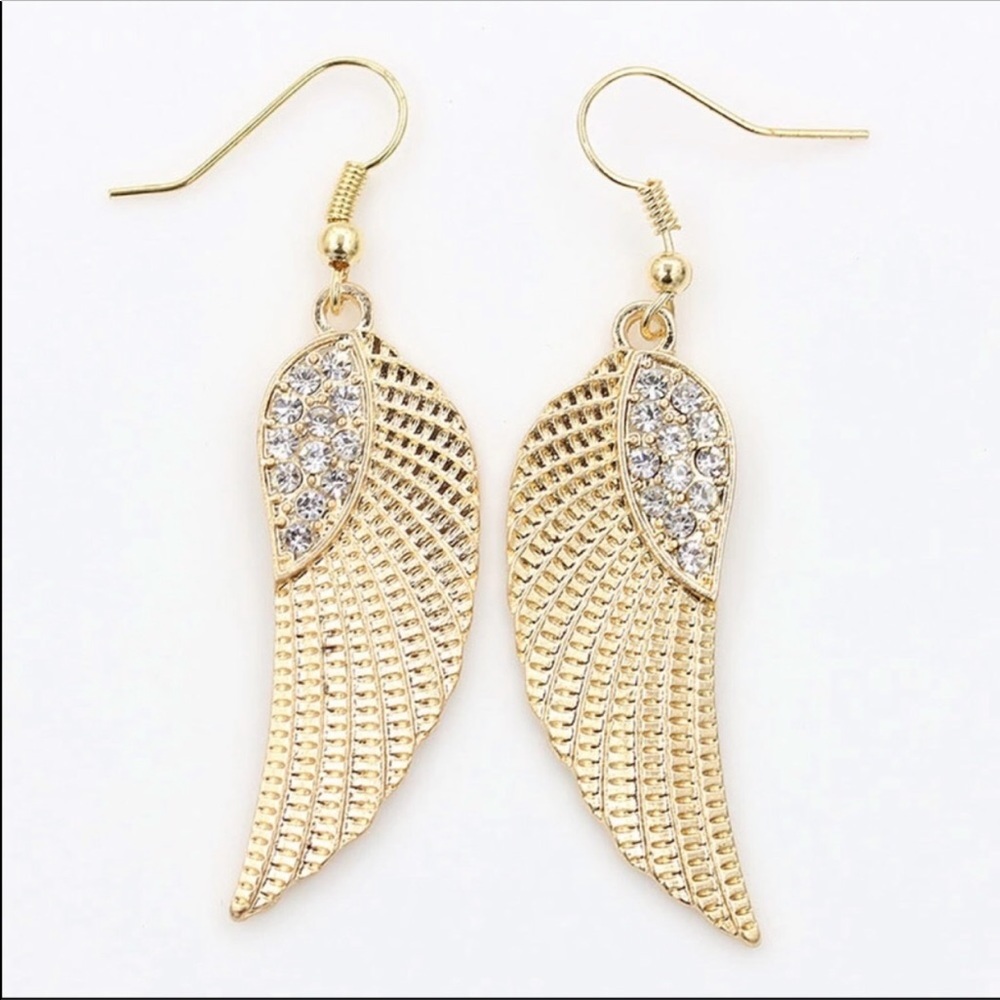 GOLD ANGEL WING EARRINGS